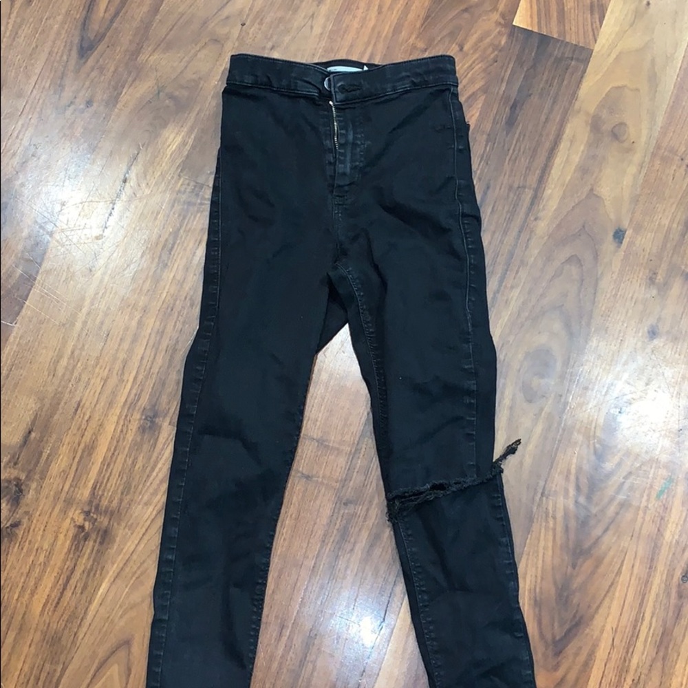 Top shop high waisted jeans with knee hole